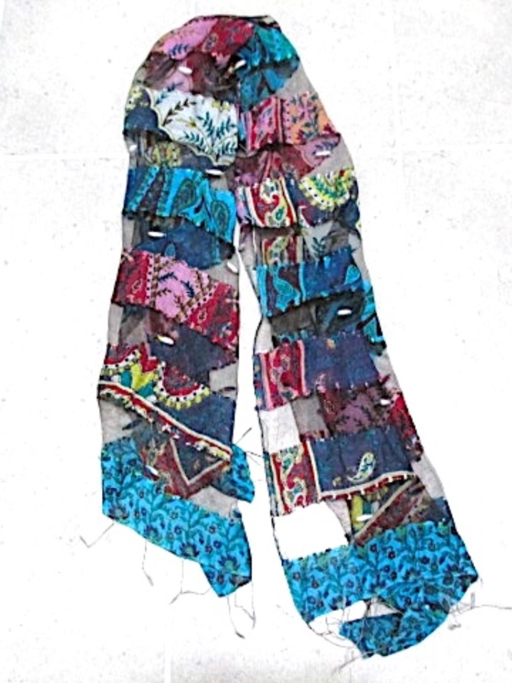 Boho Patchwork Sheer Scarf - Picture 4 of 4